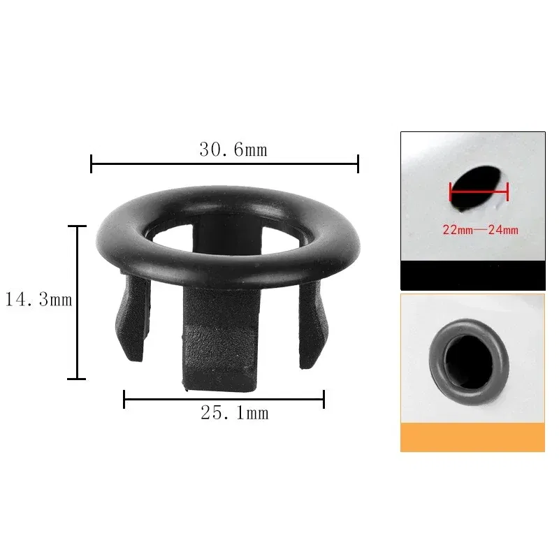 Color: Light Grey, Outer Diameter: 84mm - 4/1pcs Sink Hole Round Overflow Cover Kitchen Basin Trim Hollow Overflow Ring Plug Bathroom Wash Basin Overflow Ring Accessories