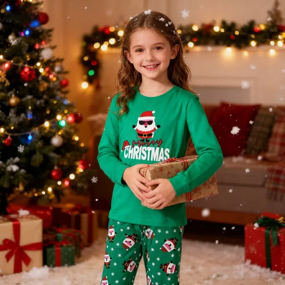 Color: black, Kid Size: 4T - Boys Pajamas Sets 3 to 4 5 6 7 10 12 Years Winter Cotton Long Sleeve Kids Pyjama Toddler Girl Christmas Pijama Children Clothing