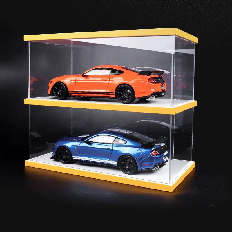 Color: Blue - 1/18 Acrylic Display Diecast Model Car Show Unto Them Box Cover Dust Cover