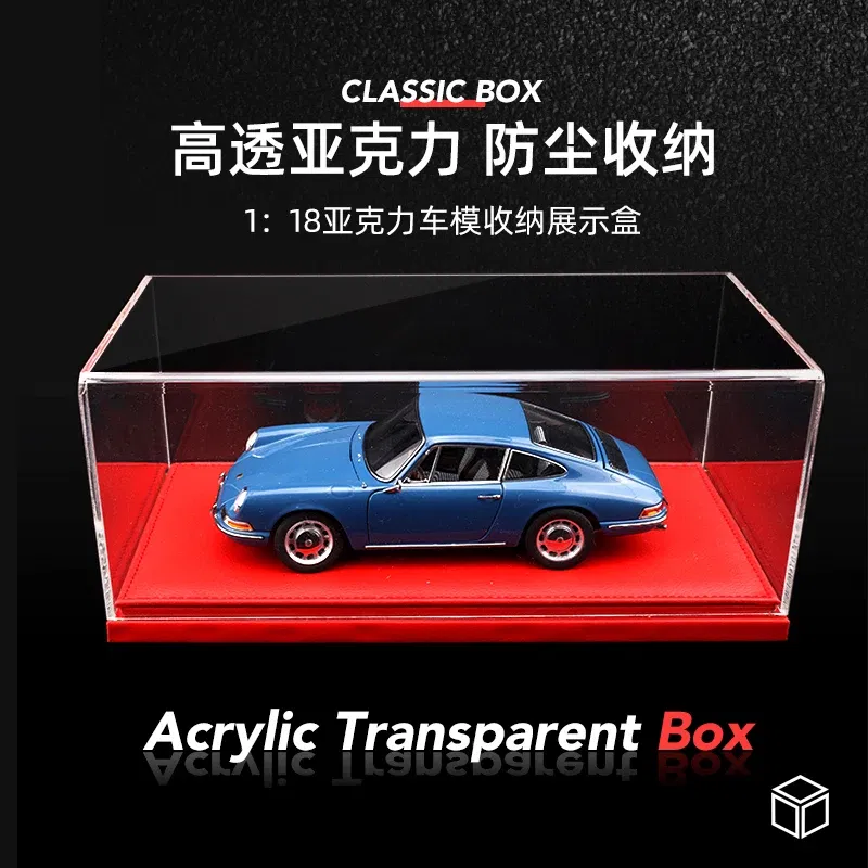Color: Blue - 1/18 Acrylic Display Diecast Model Car Show Unto Them Box Cover Dust Cover
