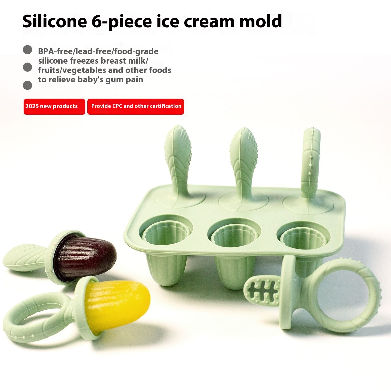 Zyan Silicone Baby Ice Cream Mould | Mini Ice Lolly Maker | BPA-Free