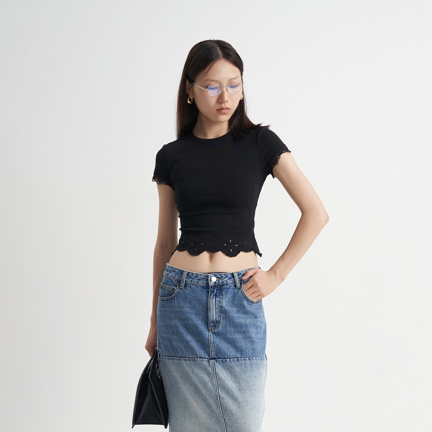 Black Short Sleeve Top