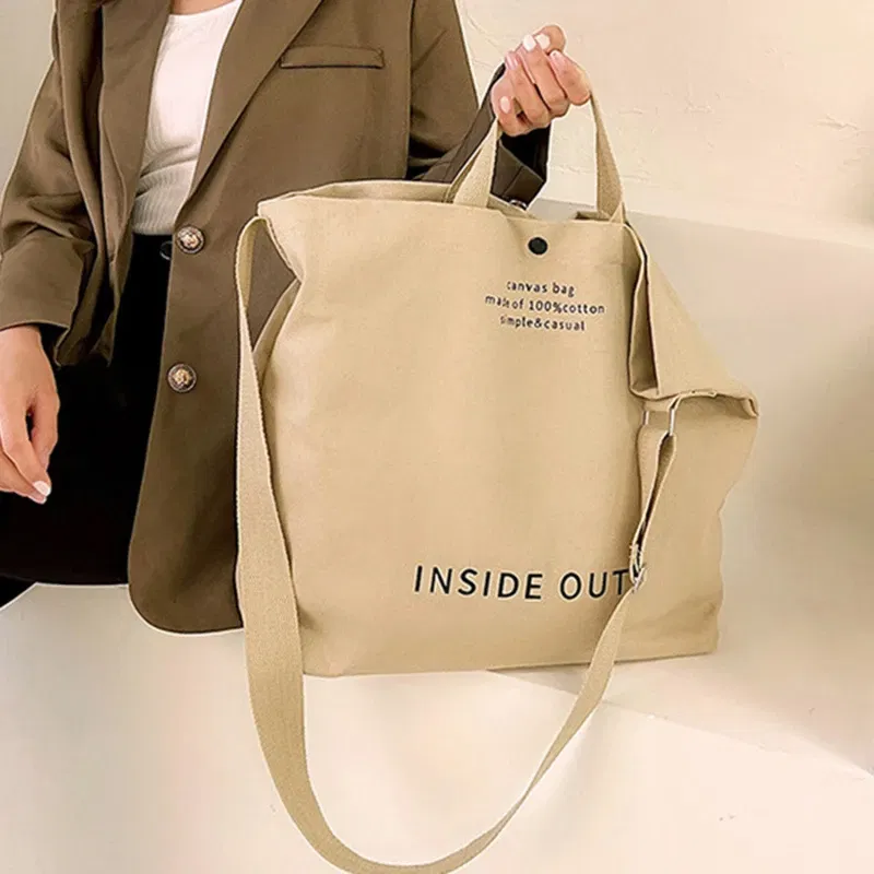 Color: Blue - High Quality Canvas Men and Women Simple Cross-body Bag Wash Canvas Thick Handbag Large Capacity Arts Students Package Satchel