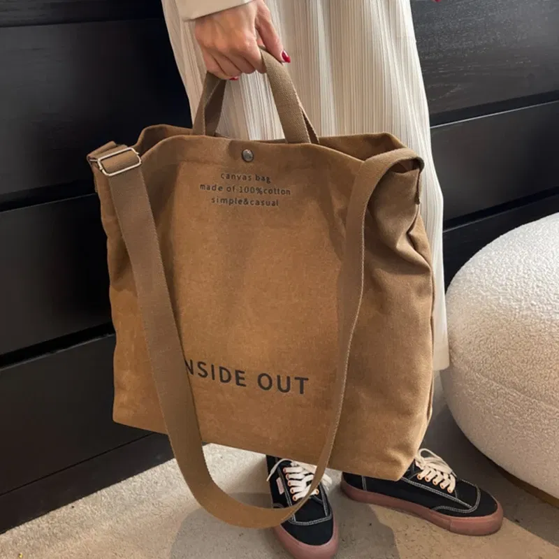 Color: Blue - High Quality Canvas Men and Women Simple Cross-body Bag Wash Canvas Thick Handbag Large Capacity Arts Students Package Satchel