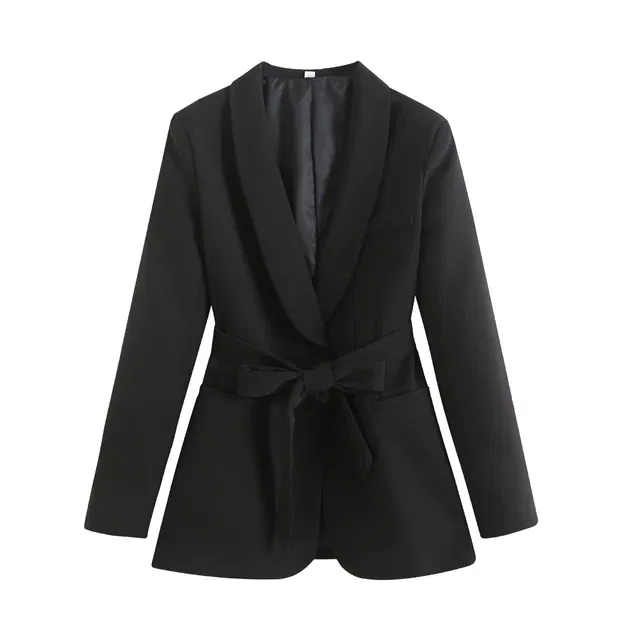 Color: Other, Maternity Size: S - Black Women's Suit Pregnancy Photoshoot Clothes Chic Outerwear Long Tassel Buckle Waist Belt Blazer Maternity Photography Outfit
