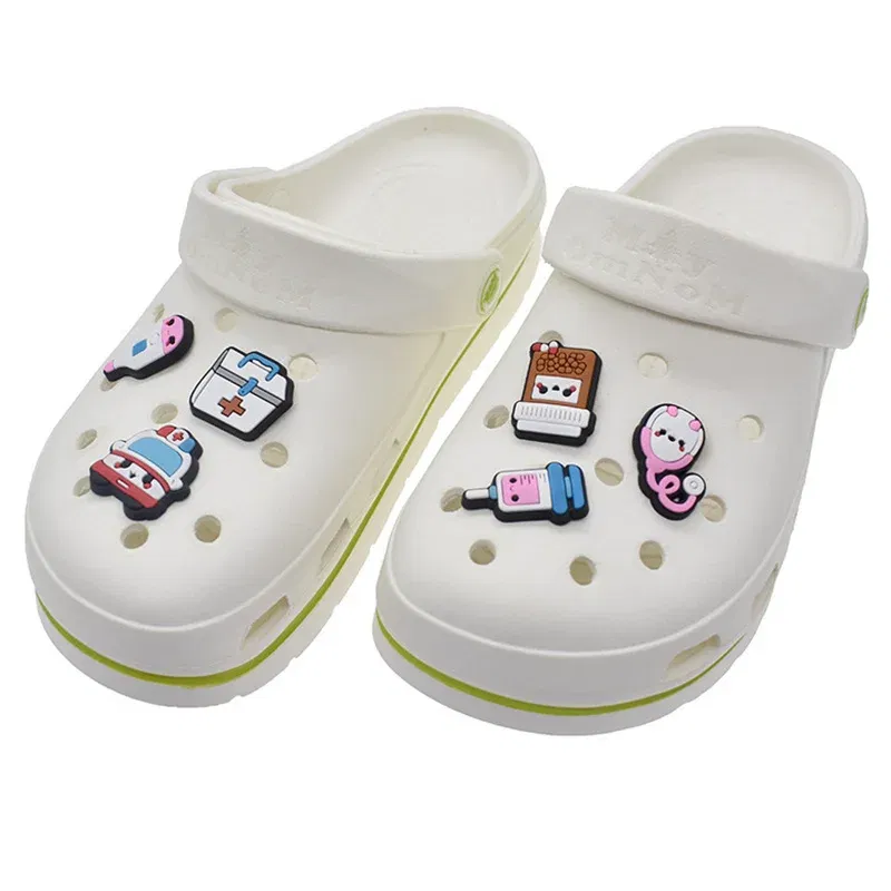 FASHION shoe Charms Accessories PVC Decoration nurse medical care series For sandals clog accessories Kids Party X-mas Gifts