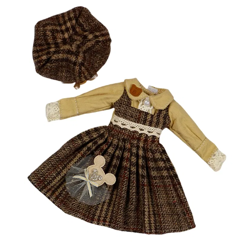 Color: Gold - 30CM BJD Doll Clothes Girl Dress Up Makeup DIY Toys Accessories Dress Princess Doll House Set Children Humanoid Doll Girl Gifts