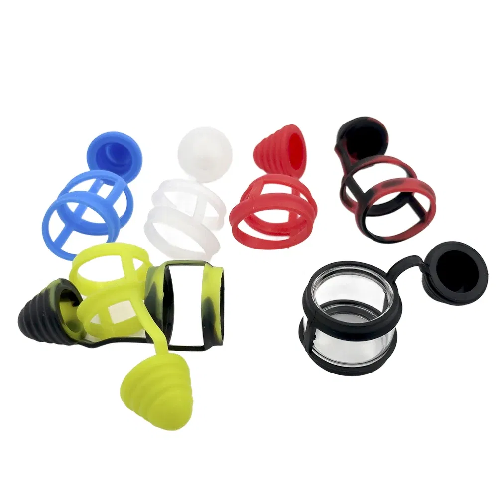 Color: Dark Grey - 810 Silicone Rubber Band Fat Bubble Glass Ring Dust Cap Covers for 810 Drip Mouthpiece