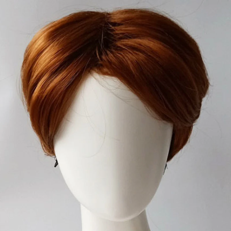Color: WHITE, Bulk Buy: 1pc - Fashion Men Synthetic Black Short Wig With Middle Parted Bang DIY Styling Wig for Men Daily Wear Toupee Hairpieces Straight Hair