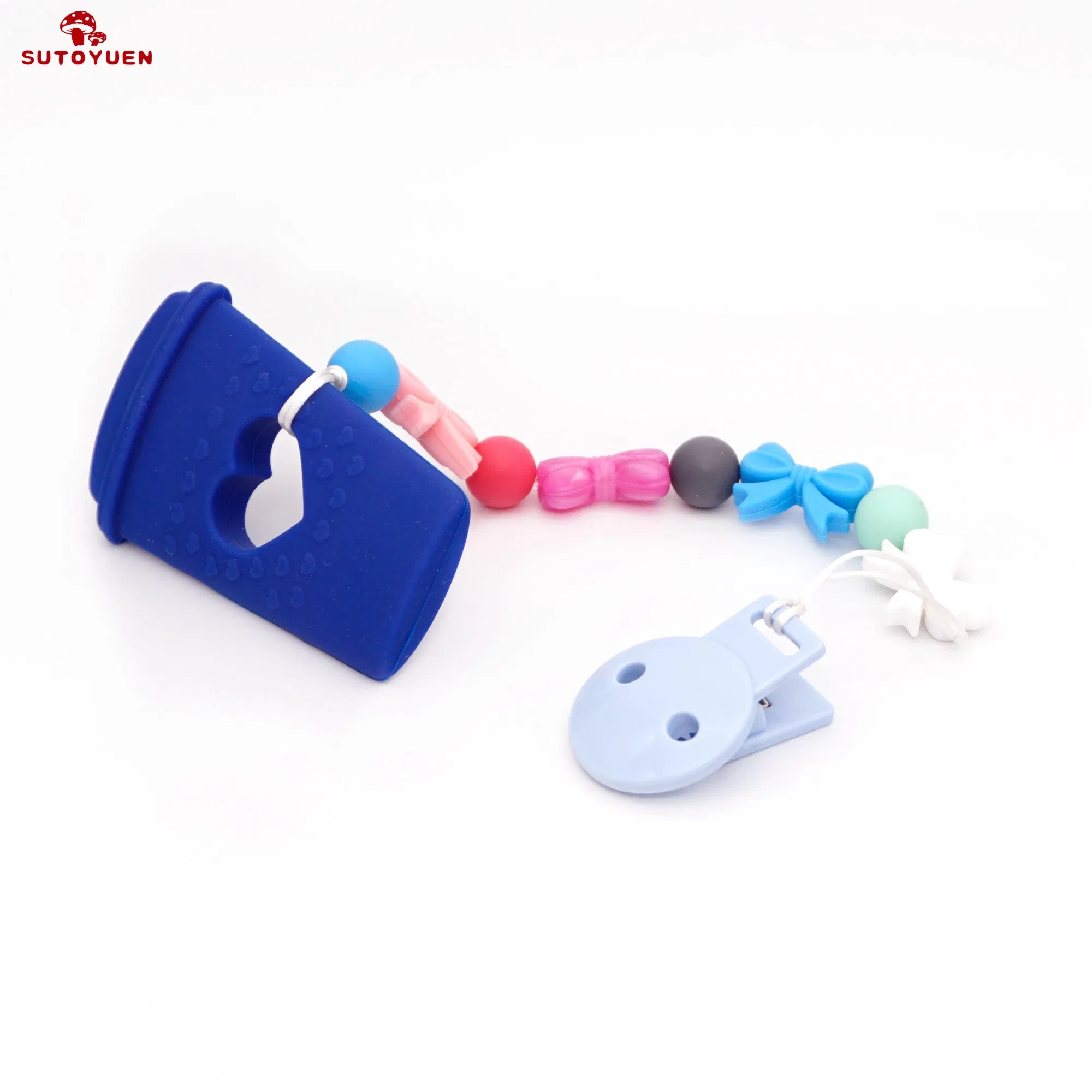 Color: Pink - Sutoyuen 20pcs Round Head Pacifier Clip Soother Holder For DIY Beads Baby Dummy Chain Plastic Pacifier Clips Baby Accessories