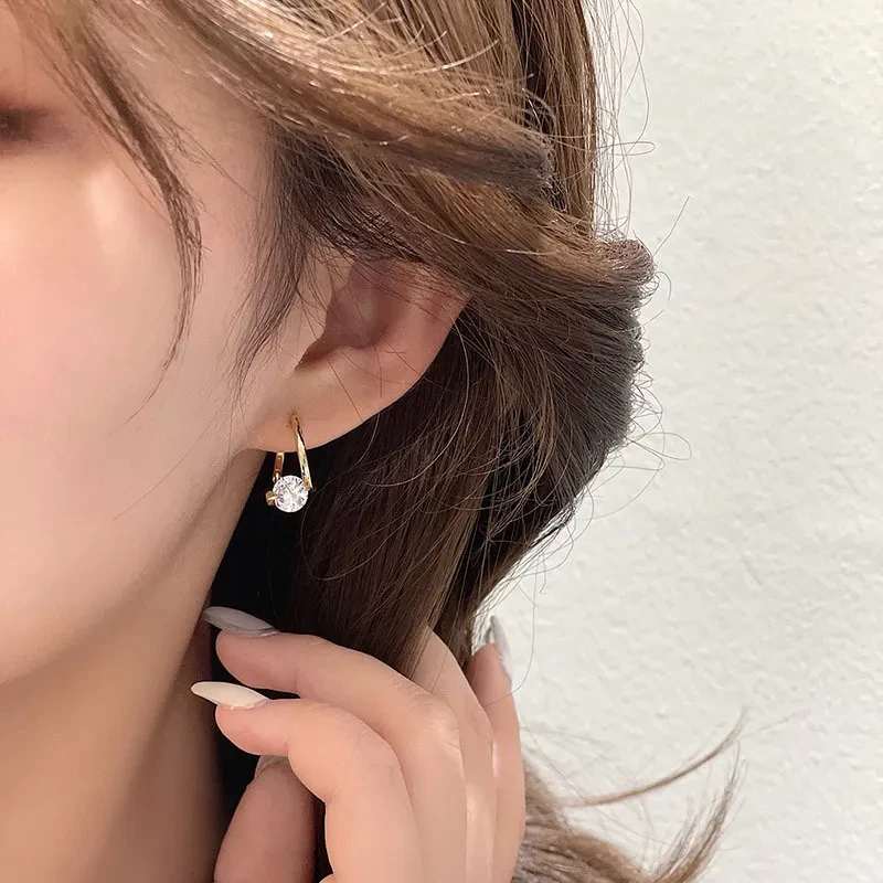 Simple Single Zirconia Earrings