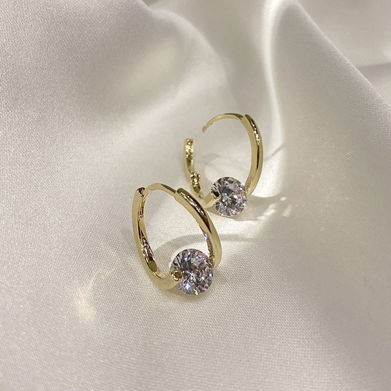 Simple Single Zirconia Earrings