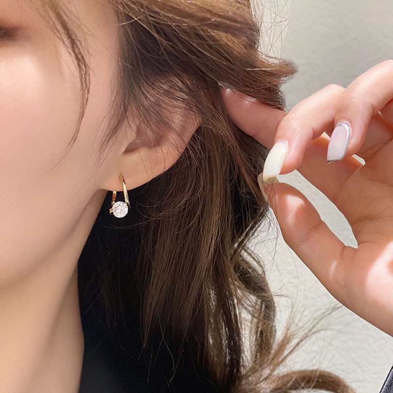 Simple Single Zirconia Earrings