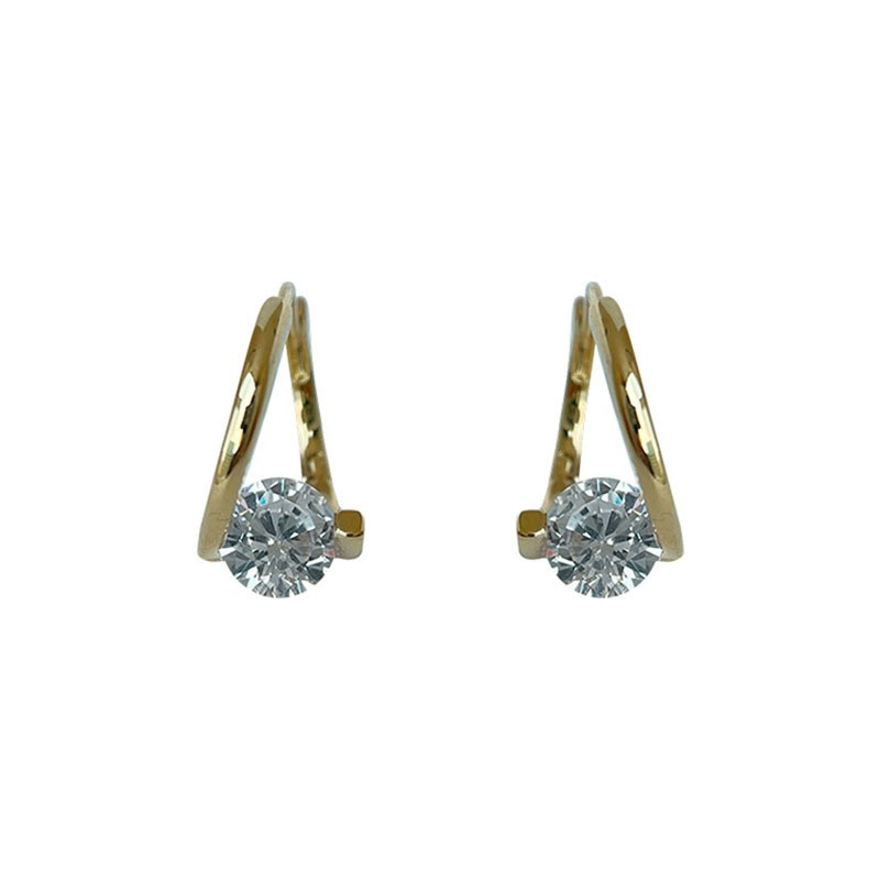 Simple Single Zirconia Earrings