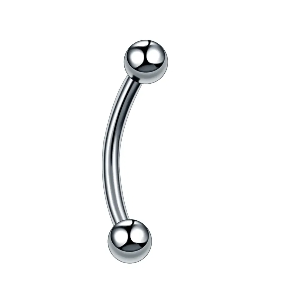Metal color: Light Yellow Gold Color, Main Stone Color: black - G23 Titanium Epoxy Curved Barbells Eyebrow Rings Piercing Curved Bar Banana Eyebrow Ear Cartilage Tragus Body Piercing Jewelry