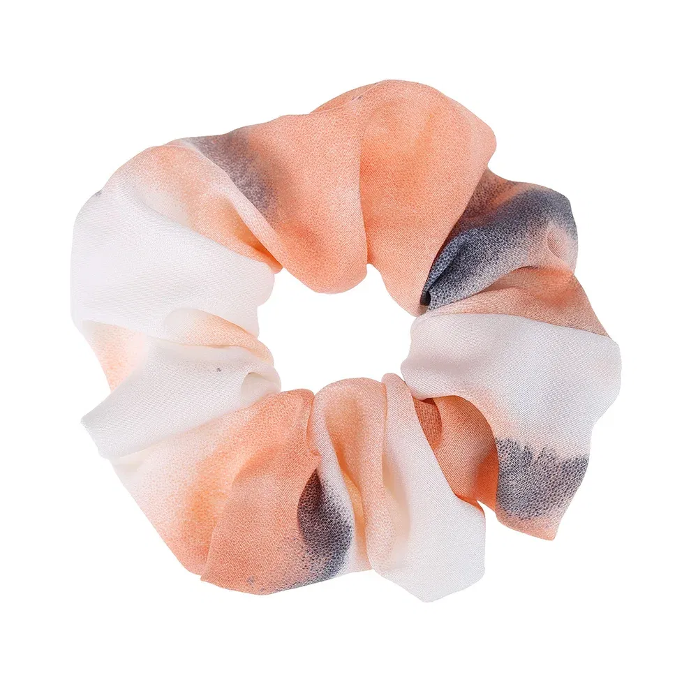 Color: SKY BLUE - Korea Chiffon Scrunchies Tie-dye Hairband Girl Colorful Headband Elastic Hair Bands Women Girls Ponytail Holder Hair Accessories