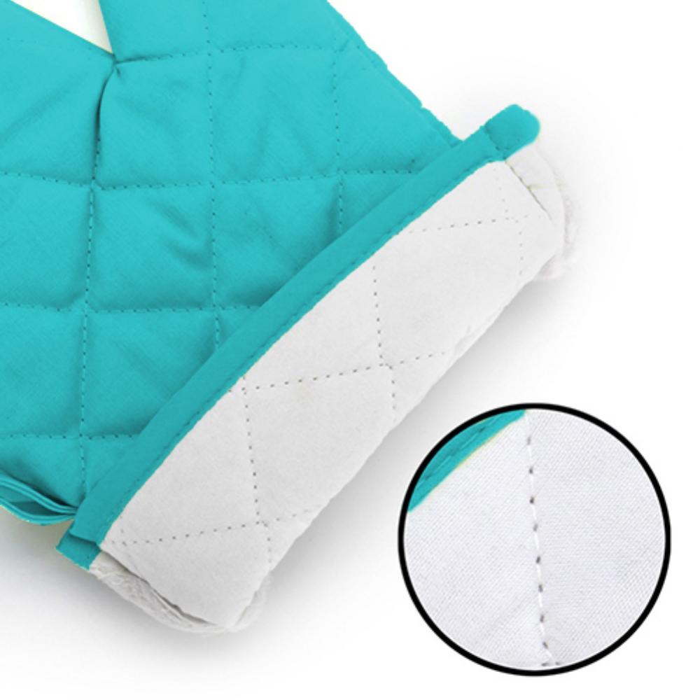 Color: black - Cotton Oven Mitt High Quality Heat Proof Resistant Protector Kitchen Cooking Pot Holder Glove Kitchen Bakeware