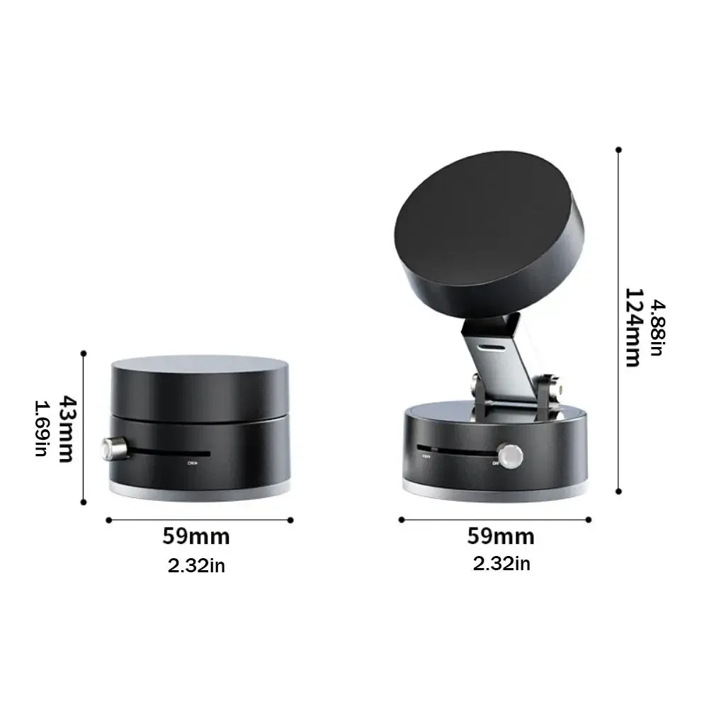 Color: WHITE - 180 Degree Adjustable Vacuum Suction Cup Folding Magnetic Mobile Phone Holder Foldable For Magsafe Lazy Car Suction Cup Holder