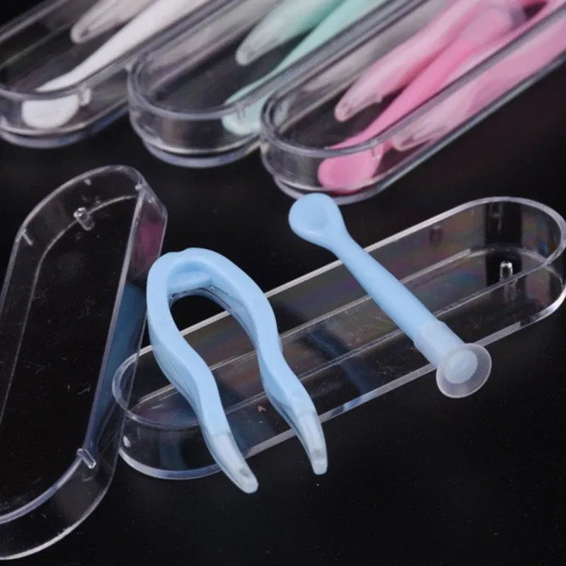 Color: Lavender - Remover Contact Lenses Inserter Color Tweezers Suction Stick Eyes Care Tool Kit Contact Lens Case Clip Stick Tweezers Pupils