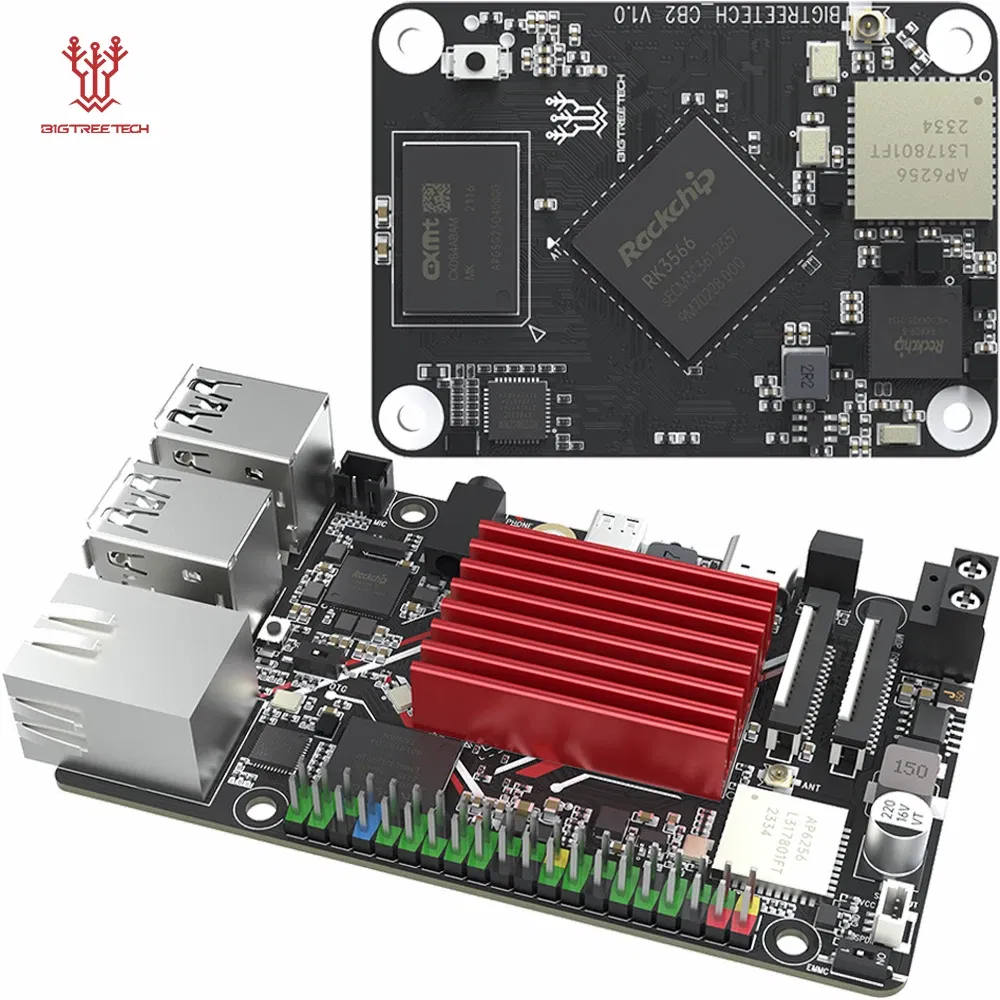 Color: Red - BIGTREETECH BTT Pi 2 CB2 Control Board RK3566 2GB LPDDR4 32GB eMMC CSI DSI Interface For Klipper VS Raspberry PI Octopus Pro