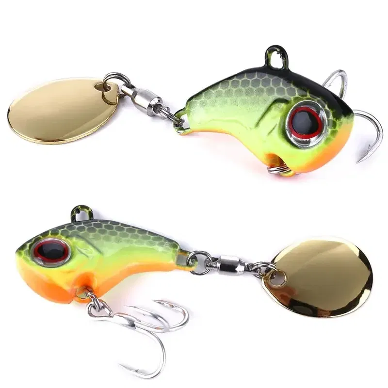 Color: Burgundy, Size: 55mm, Ships From: CHINA - 1Pcs Rotating Metal VIB vibration Bait Spinner Spoon Fishing Lures 8g/16g/21g Jigs Trout Wobbler Fishing Hard Baits Tackle Pesca
