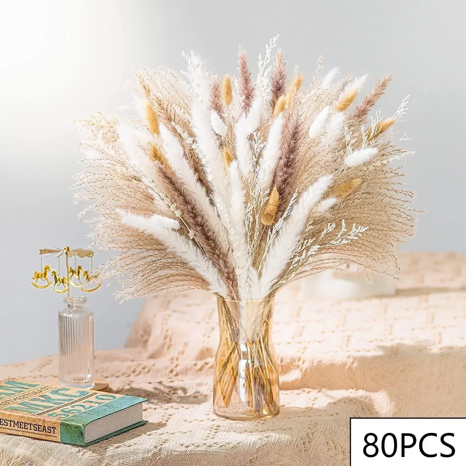 Natural Dried Flowers Pampas Floral Bouquet Boho Country Home Decoration Rabbit Tail Grass Reed Wedding Decor Arrangement