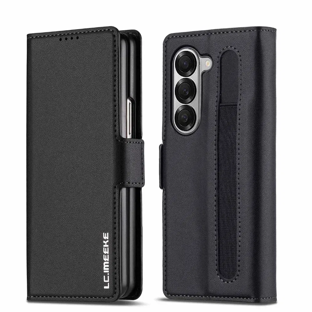 Color: Beige, Compatibility by Model: Galaxy Z Fold5 - Premium Leather Phone Case for Samsung Galaxy Z Fold 7 6 5 4 3 Fold6 Fold5 Fold4 5G with Pen Holder Wallet Flip Phone Cover