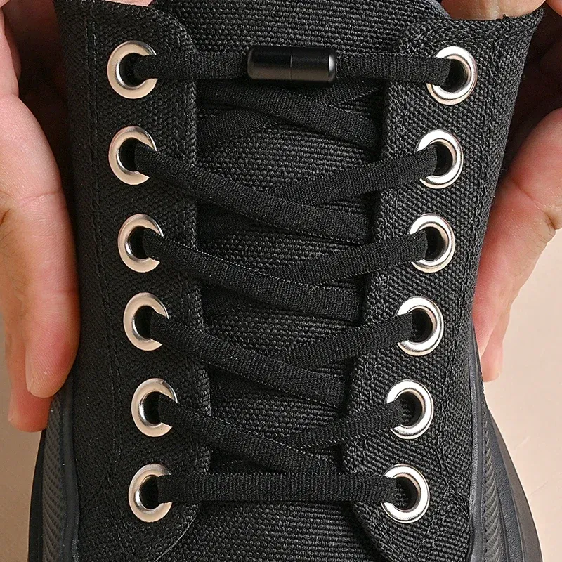 Color: Silver, Length: 100cm - Elastic No Tie Shoelaces Semicircle Shoe Laces for Kids and Adult Sneakers Shoelace Quick Lazy Metal Lock Laces Shoes Strings