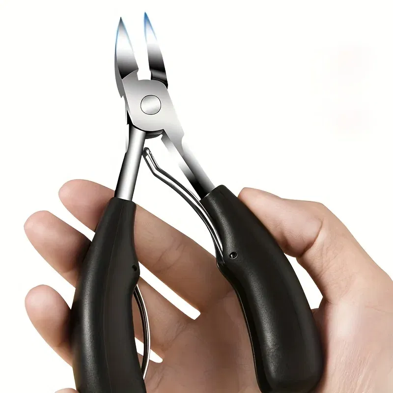 Color: light green - Professional Grade Concave Stainless Steel Nail Clippers for Thick Nails and Ingrown Toenails Sharp Curved Blade for Easy Trimmi