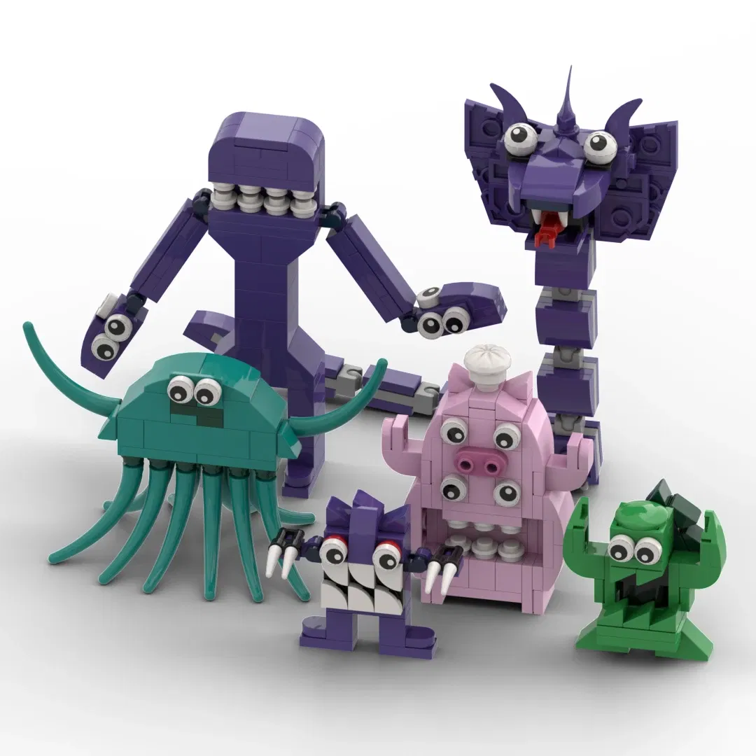 Color: WHITE - Monster Garten of BanBan Building Blocks Toys Set Anime Action Figure Animal Bricks Toys Set for Kids Boys Birthday Easter Gift