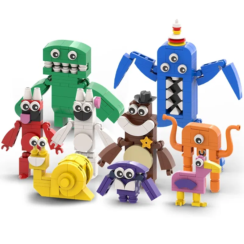 Color: WHITE - Monster Garten of BanBan Building Blocks Toys Set Anime Action Figure Animal Bricks Toys Set for Kids Boys Birthday Easter Gift