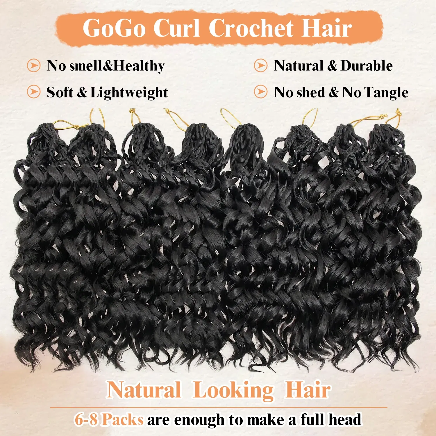 Color: #27, Stretched Length: 10inches, Bulk Buy: 3Pcs/Lot - Box Gogo Curl Crochet Hair for Black Women Pre looped Short Ocean Wave Crochet Hair Water Wave Beach Curl Crochet Braiding Hair