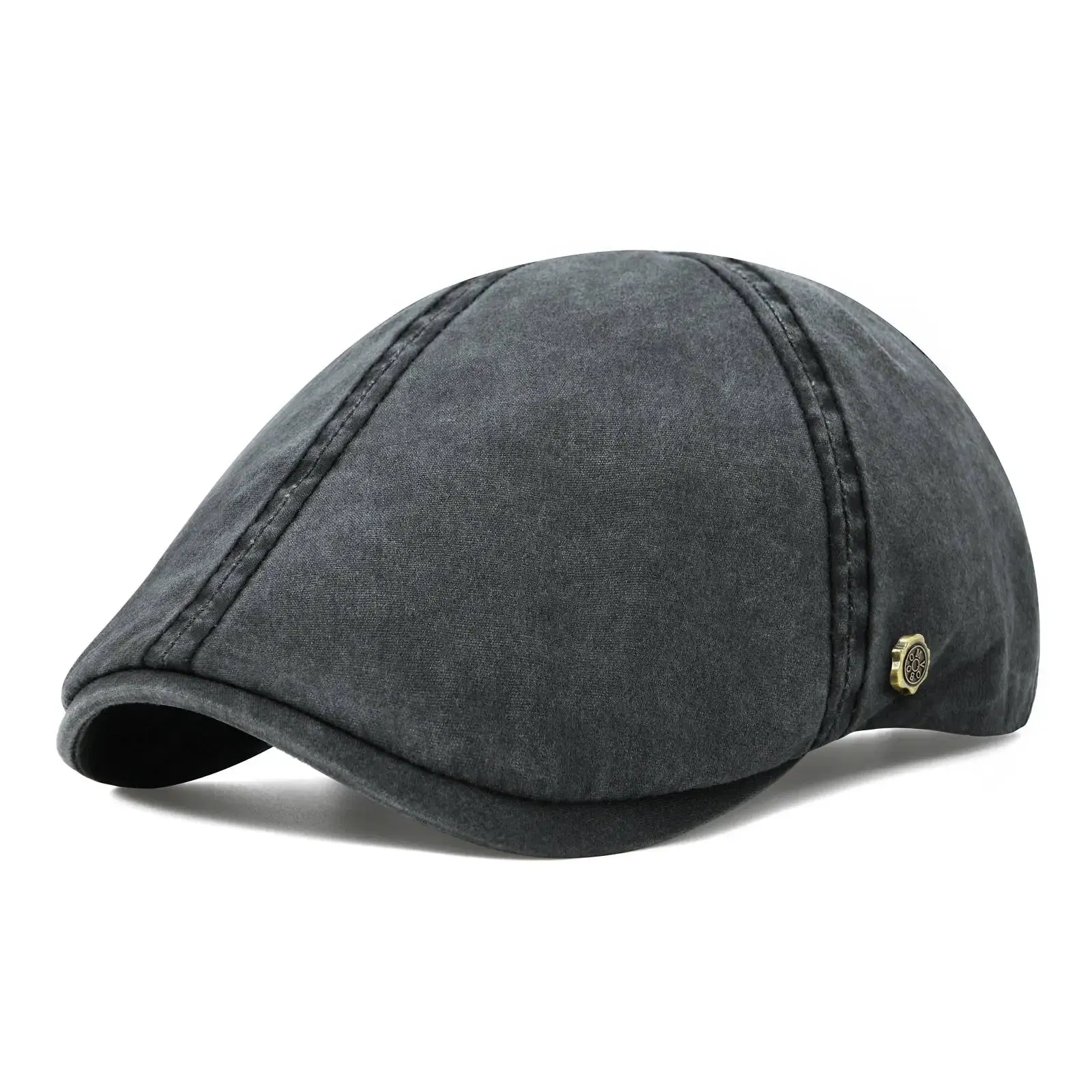 Color: GRAY, Hat Size: One Size - VOBOOM Classic Cotton Flat Cap Ivy Caps Men Women Newsboy Cabbie Driver Hat Season Flat CapSolid Color Casual Camouflage Beret