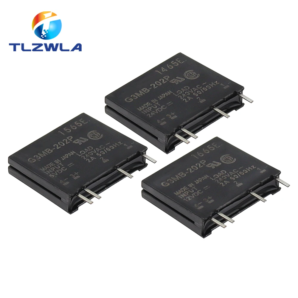Size: Largest - 1Pcs 5V 12V 24V DC-AC Solid State Relay Module G3MB-202P G3MB 202P PCB SIP SSR AC 240V 2A Snubber Circuit Resistor Relay Switch