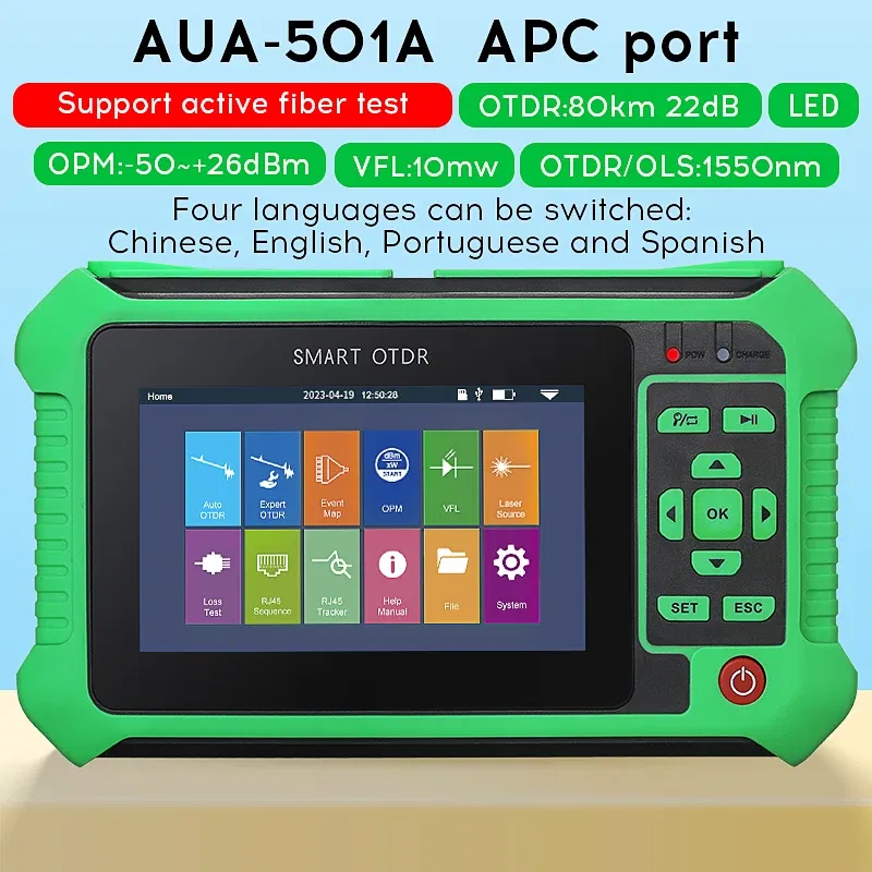 Color: WHITE, Ships From: CHINA - Top MINI OTDR 1310/1550nm 26/24dB Fiber Optic Reflectometer Touch Screen VFL OLS OPM Event Map Ethernet Cable Tester