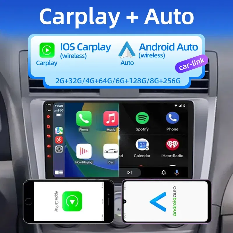 Color: WHITE, Ships From: CHINA - 2 din 7 9 10 inch Car play Android Radio Multimedia CarPlay Android Auto 2 din stereo receiver Player 2DIN GPS 4 8 Core 4G 64G