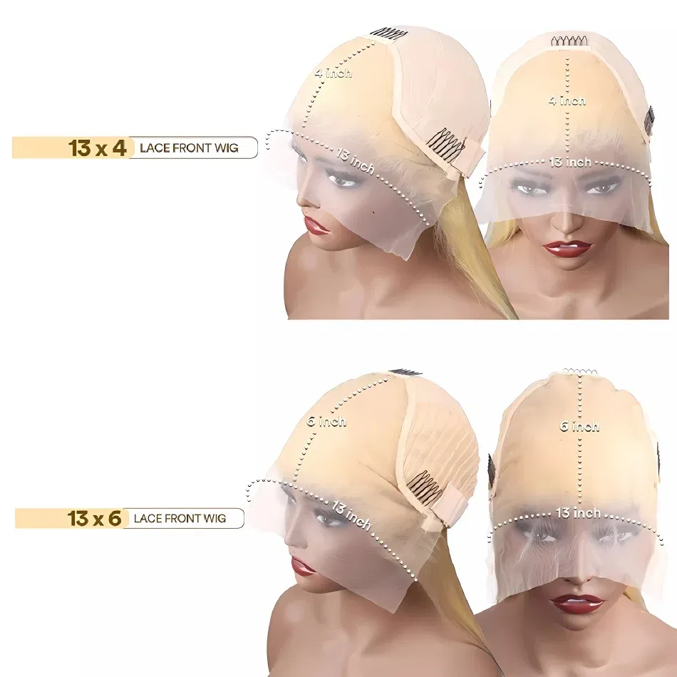 Color: #4, Ships From: CHINA, Stretched Length: 8inches, Density: 150% - Blonde Wig Straight 613 Hd Lace Frontal Wig 13X6 13X4 Transparent Brazilian Straight Lace Front Wigs 30 Inch 100% Human Hair