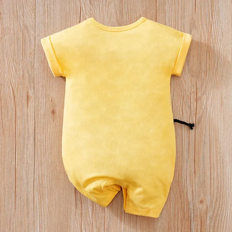 Kid Size: 3M - Summer Boys' Cute Cartoon Zebra All Cotton Comfortable Casual Round Neck Short Sleeve Baby Bodysuit
