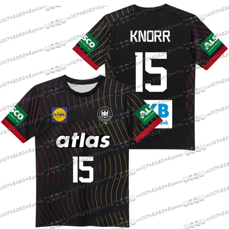 Color: Orange, Size: XXXL - 2025 German New Dhb Handball Jersey T-Shirt Quick Drying Breathable Sportswear Short Sleeved Men&kids Outdoor Fitness Casual Top