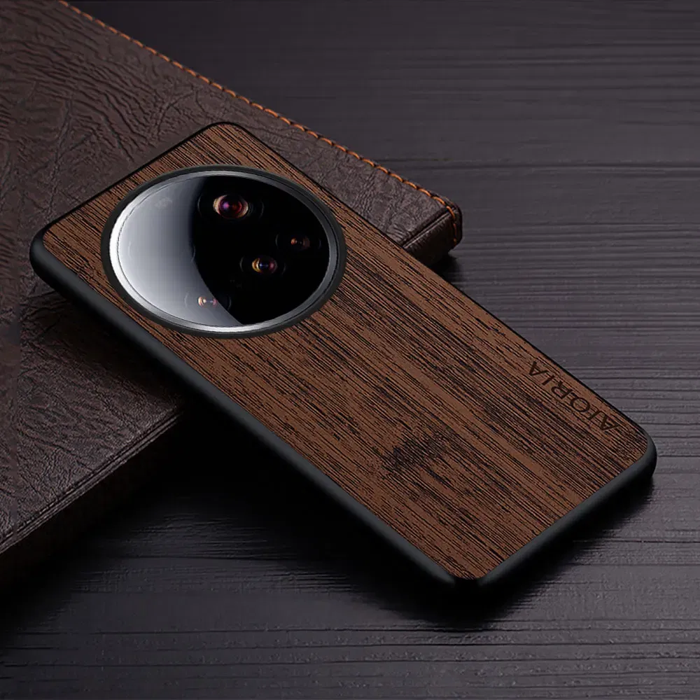 Color: light brown, Compatibility by Model: xiaomi 15 - Case For Xiaomi 15 Ultra Funda Bamboo Wood Pattern Leather Cover Luxury Capa For xiaomi 15 Ultra case Coque