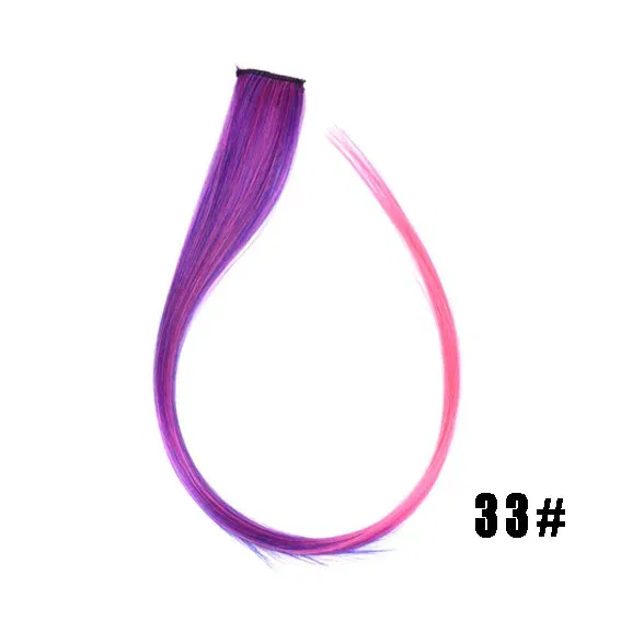 Color: T1B/33/27, Stretched Length: 22inches - 22" Long 37 Colors Synthetic Straight Hairpieces Hair Extensions Anti-flaming Clip In One Piece Synthetic Hair Extension