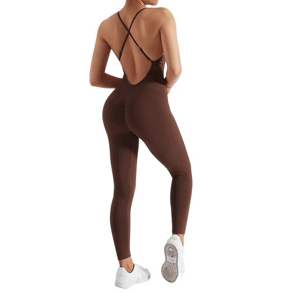 Color: Sky blue, Size: S - Bodycon Jumpsuit Women Full Seasons Casual Fitness Sporty Playsuit Sleeveless Slim Activewear All In One Jumpsuit Clothing Lady