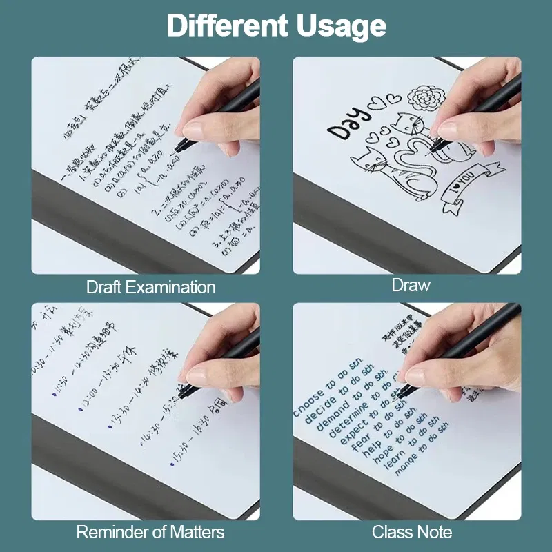 Color: Option 4 - Erasable Whiteboard Notebook A5 Leather Portable Drafting Notebook Writing Board Desktop Memo Pad