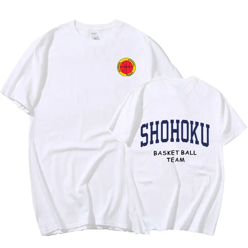 Color: SKY BLUE, Size: S - Japanese Anime Shohoku Basket Ball Team T-Shirt Men Women Sakuragi Hanamichi Print T Shirts Oversized Cosplay Unisex Clothes