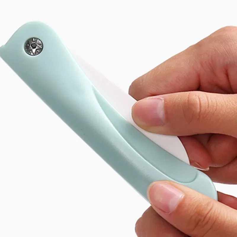 Color: grey - 1PC Mini Ceramic Fruit Knife Kitchen And Bar Supplies Portable Folding Knife Creative Kitchen Fruit Knife Paring Knife