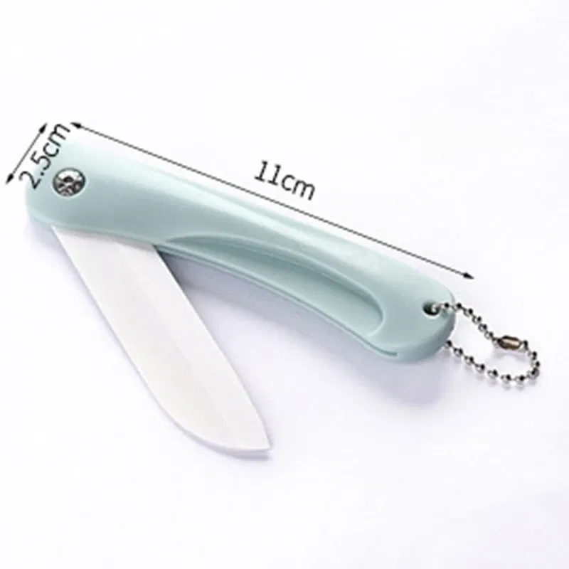 Color: grey - 1PC Mini Ceramic Fruit Knife Kitchen And Bar Supplies Portable Folding Knife Creative Kitchen Fruit Knife Paring Knife