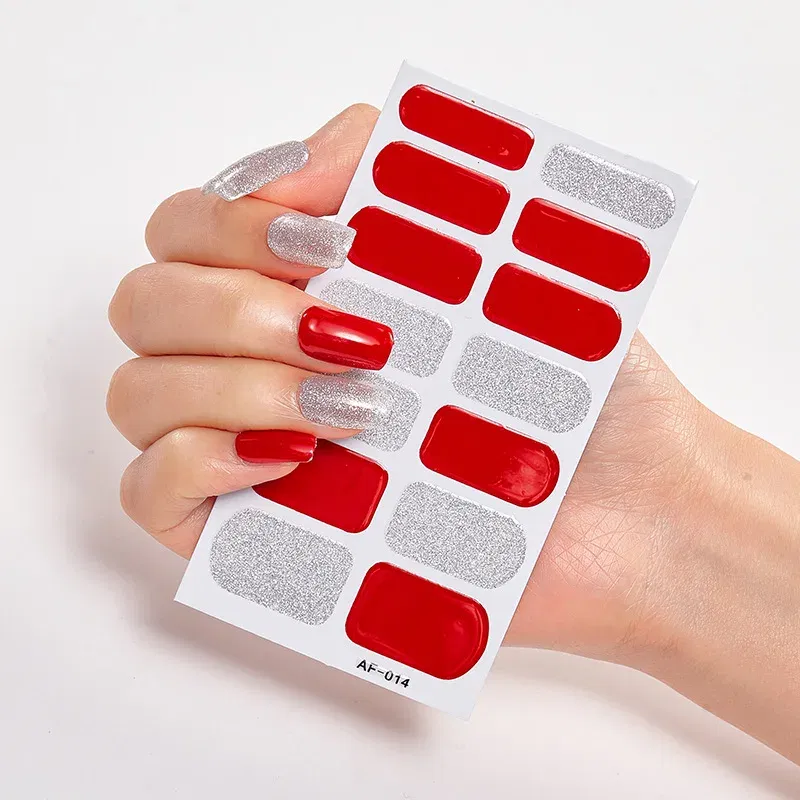 Color: BROWN RED - Designer Nail Decals Sticker For Nails Foil Nail Art Stickers 2020 Fashion Nail Minimalist Design Minimalist Design