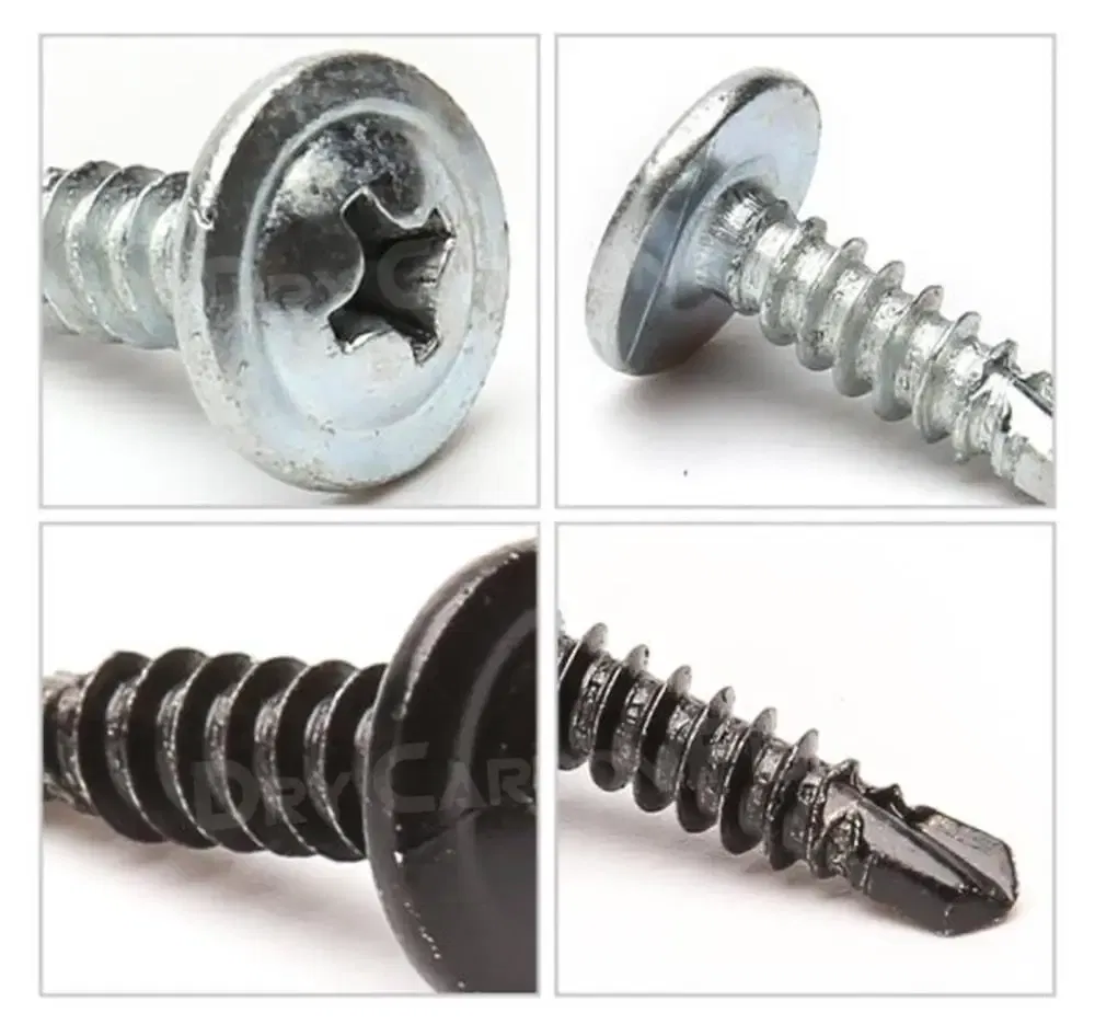 Color Name: Silver - Carbon Black/Silver Steel Phillips Head Self-tapping M4 M5 screws Fits For universal Car Rear Bumper lip Diffuser Installation