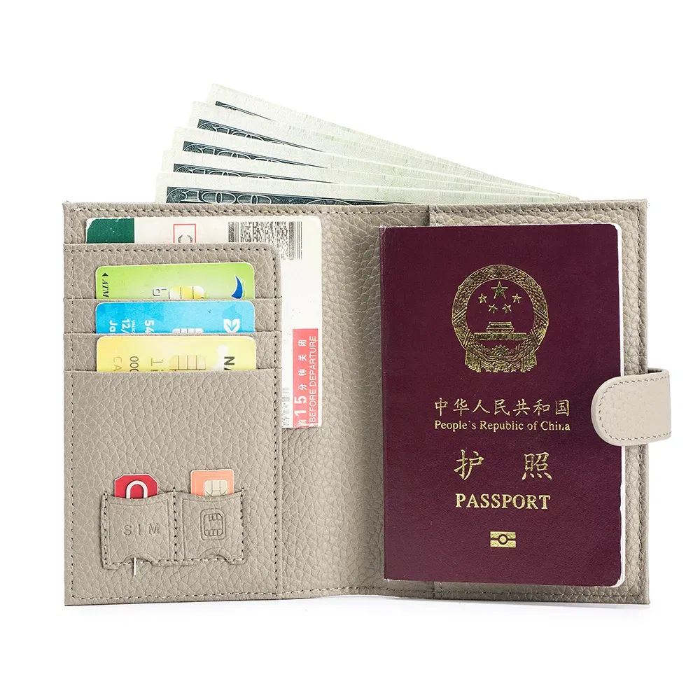 Color: black - Genuine Cow Leather Passport Holder Travel Wallet with Zipper Pocket Card Holder RFID Blocking Bifold Wallet for Men and Women