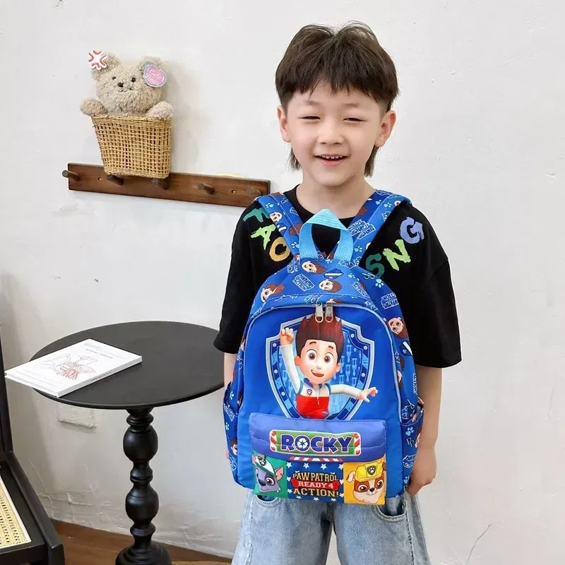 Color: black - PAW Patrol Original Backpack Skye Chase Schoolbag Anime Figure Boys Girls Puppy Patrol Doll Cute Cartoon for Children Toys Gifts